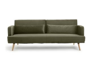 An Image of Habitat Andy Clic Clac Velvet Sofa Bed - Sage