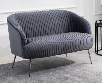 An Image of Layla Grey Fabric 2 Seater Sofa