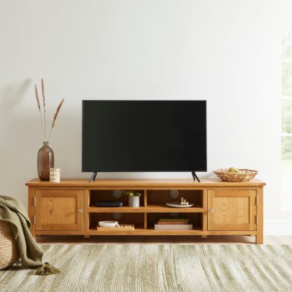 An Image of Bromley Extra Wide Oak TV Unit Light Oak