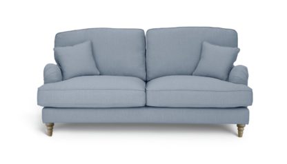 An Image of Habitat Matilda 3 Seater Fabric Sofa - Light Blue