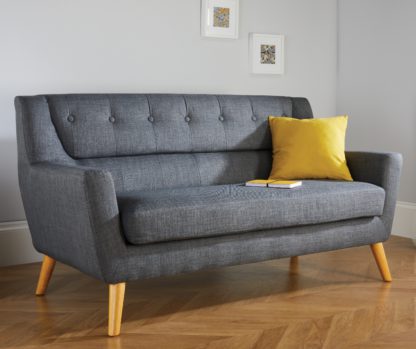 An Image of Lambeth 3 Seater Grey Fabric Sofa