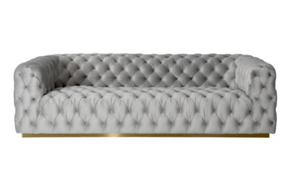 An Image of Frankfurt Four Seat Sofa – Dove Grey – Brass Base