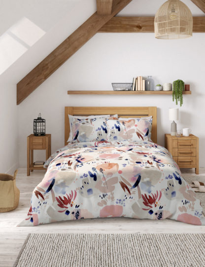 An Image of M&S Pure Cotton Watercolour Floral Bedding Set