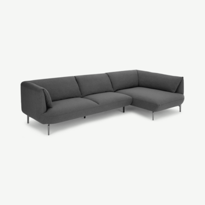 An Image of Inka Right Hand Facing Chaise End Corner Sofa, Marl Grey