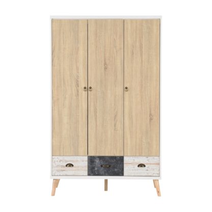 An Image of Nordic Triple Wardrobe Brown