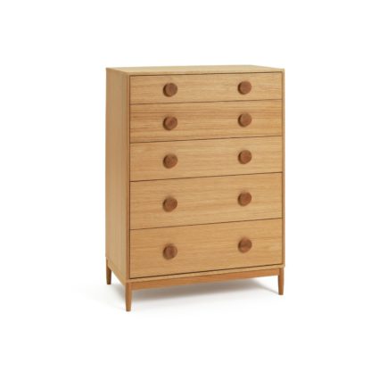 An Image of Habitat Cornelia 5 Drawer Chest - Oak