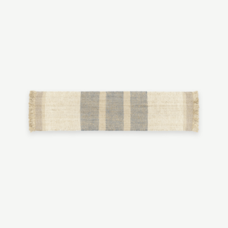 An Image of Varzea Jute Wool Runner 66 x 250cm, Natural/Blue