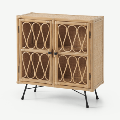 An Image of Beyka Compact Sideboard, Natural Cane & Black