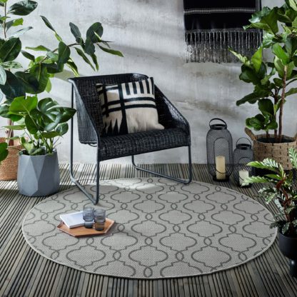 An Image of Milan Indoor Outdoor Circle Rug Milan Anthracite