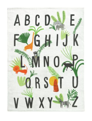 An Image of Habitat Alphabet Flatweave Cotton Rug - 120x160cm - Multi