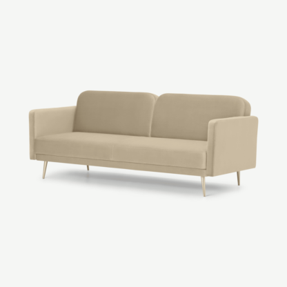 An Image of Eulia Click Clack Sofa Bed, Porcelain Velvet