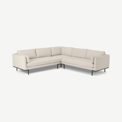 An Image of Harlow Corner Sofa, Oatmeal Textured Weave Fabric