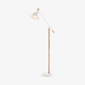 An Image of Cohen Floor Lamp, White and Natural Oak