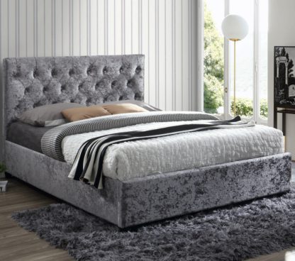 An Image of Cologne Steel Fabric Bed - 4ft6 Double