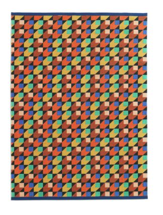 An Image of Habitat Studio Geo Flatweave Cotton Rug - Multi - 120x160cm