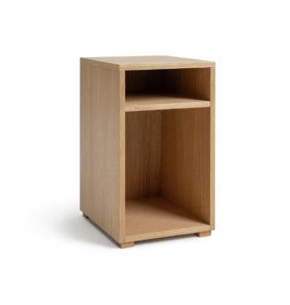 An Image of Habitat Beck Slim Bedside Table - Oak