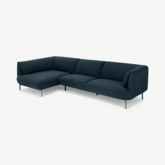 An Image of Inka Left Hand Facing Chaise End Corner Sofa, Aegean Blue