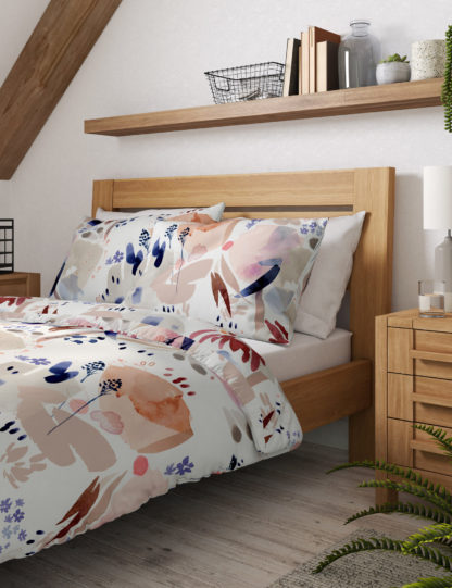 An Image of M&S Pure Cotton Watercolour Floral Bedding Set