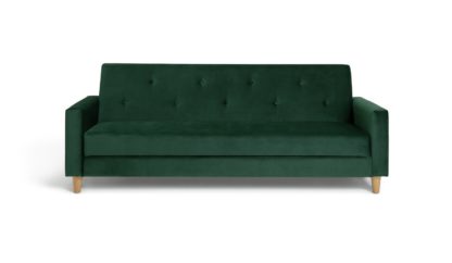 An Image of Habitat Brooks Clic Clac Storage Fabric Sofa Bed - Green