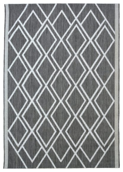 An Image of Homemaker Indoor Outdoor Diamond Rug - 160x230cm - Grey