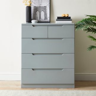 An Image of Larson Grey 5 Drawer Chest Grey