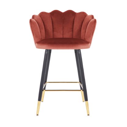 An Image of Vivian Velvet Bar Stool Peacock