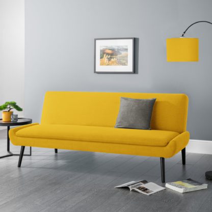 An Image of Gaudi Linen Clic Clac Sofa Bed Blue