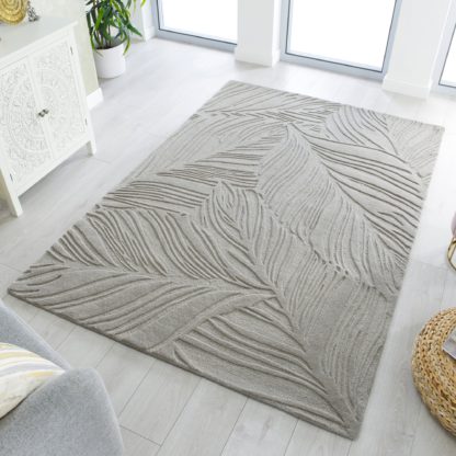 An Image of Lino Leaf Rug Grey