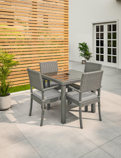 An Image of M&S Marlow Square 4 Seater Garden Table & Chairs