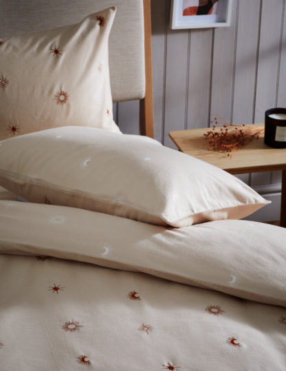 An Image of M&S Pure Cotton Sun & Moon Bedding Set