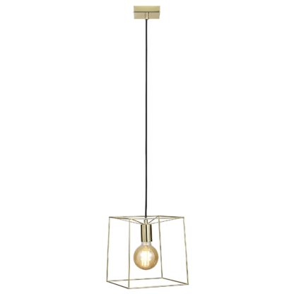 An Image of Edge 1 Light Pendant - Satin Brass