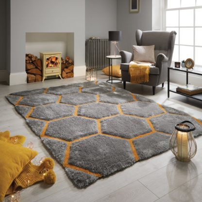 An Image of Honeycomb Rug MultiColoured