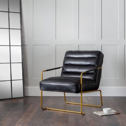 An Image of Giorgio Faux Leather Chair Black