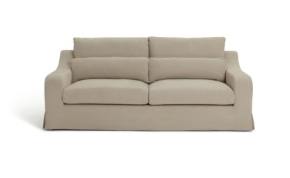 An Image of Habitat Odin 3 Seater Fabric Sofa - Natural