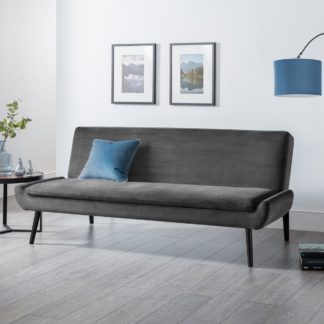 An Image of Gaudi Velvet Clic Clac Sofa Bed Grey