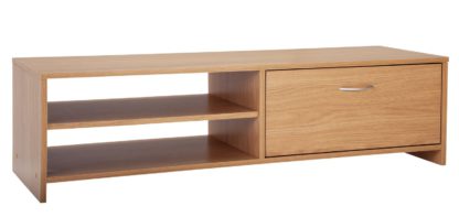 An Image of Argos Home 1 Drawer TV Unit - Oak Effect