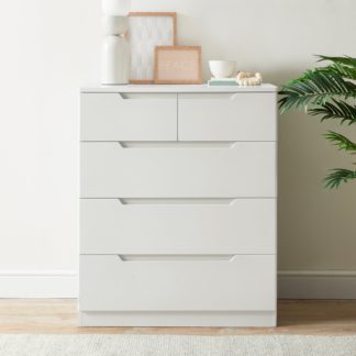 An Image of Larson White 5 Drawer Chest White