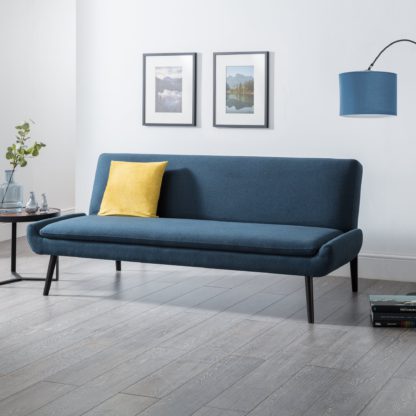 An Image of Gaudi Linen Clic Clac Sofa Bed Blue