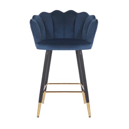 An Image of Vivian Velvet Bar Stool Peacock