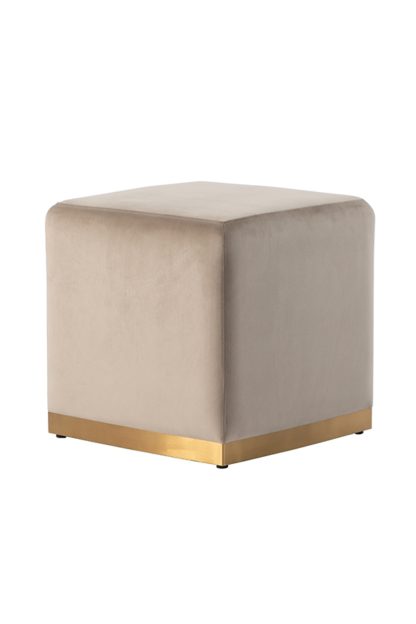 An Image of Harper Stool - Taupe - Brass Base