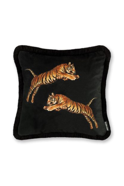 An Image of Pouncing Tigers Cushion