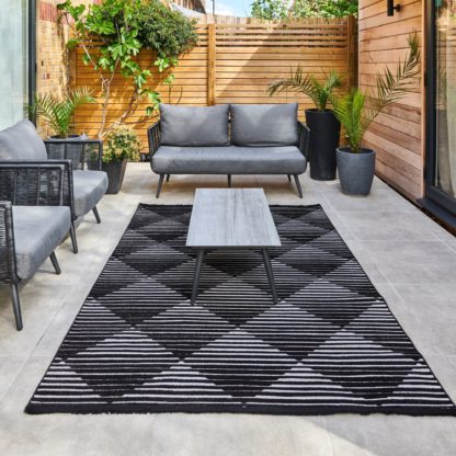 An Image of Jazz Geometric Indoor Outdoor Rug Jazz Blue