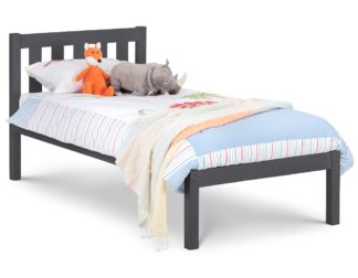 An Image of Luna Dark Grey Wooden Bed Frame - 3ft Single