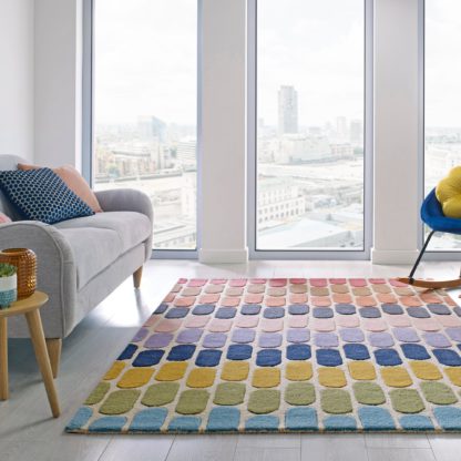 An Image of Fossil Rug Green, Yellow and Blue