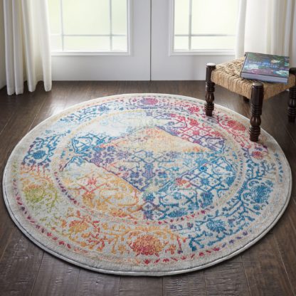 An Image of Ankara Global 4 Round Rug Blue