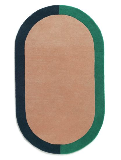 An Image of Habitat Studio Oval Flatweave Wool Rug - Multi - 100x170cm