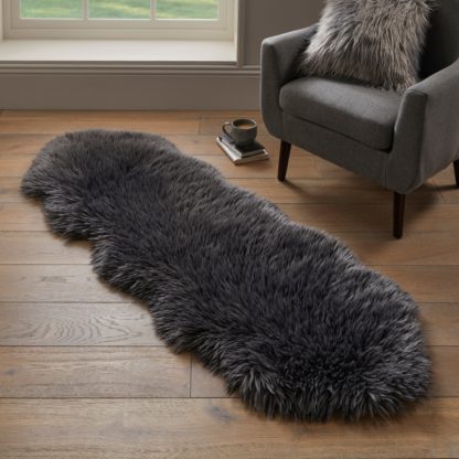 An Image of Luxe Double Pelt Faux Sheepskin Rug Luxe Ivory