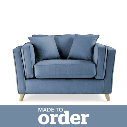 An Image of Arabella Snuggle Chair Brushed Plain Fabric Blue