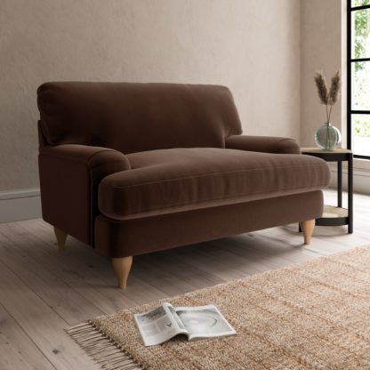 An Image of Darwin Luxury Velvet Snuggle Chair Black