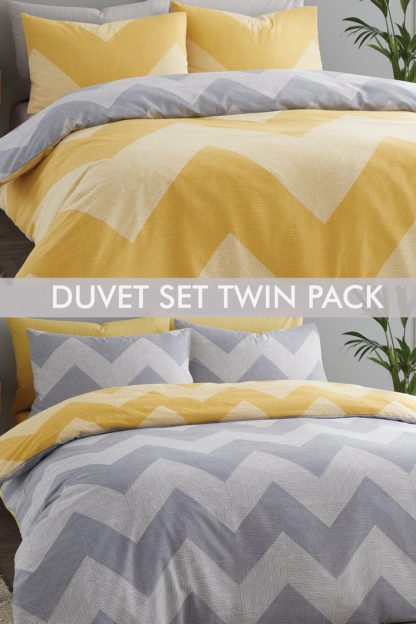 An Image of Geo Twin Pack Single Duvet Set